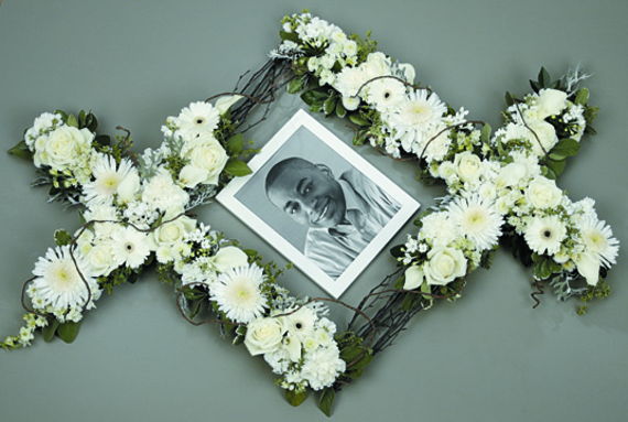 White Flowers Sympathy Tribute Frame